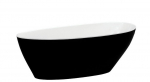 Vann, teisaldatav Besco Goya, 142 cm x 62 cm x 61 cm, ovaalne, valge/must
