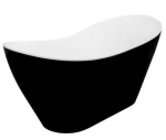 Vann, teisaldatav Besco Viya, 170 cm x 72 cm x 71.5 cm, ovaalne, valge/must