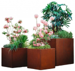 Terasest istutuskastide komplekt Petteri Wiimaa GrillSymbol Clara-Set, teras, 60 cm x 60 cm, pruunikas v., 3 tk