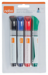 Valge tahvli marker Nobo Glass Whiteboard, 3 mm, sinine v./must v./punane v., 4 tk