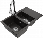 K&ouml;&ouml;givalamu koos kraaniga Mexen Gaspar Elia, graniit, 73.7 cm x 47.5 cm x 17.7 cm, metallic black / gold