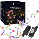LED valguskardin Springos CL4135, 2.5 m, mitmev&auml;rviline, 138 LED