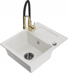 K&ouml;&ouml;givalamu koos kraaniga Mexen Enzo, vaik/graniit, 57.6 cm x 46.5 cm x 17.4 cm, valge