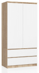 Esiku riidekapp Akord S90, pruun v./valge v./pruunikas v., 51 cm x 90 cm x 180 cm