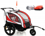 Jalgrattahaagis lastele BabyMaxi, tekstiil/metall, punane v.