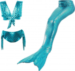 Karnevalikost&uuml;m lastele Master Mermaid, sinine/roheline, 150 cm