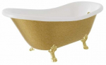 Vann, teisaldatav Besco Otylia Glam, 170 cm x 77 cm x 68.5 cm, ovaalne, kuldne/valge