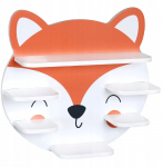 Laste riiul Kesper Fox, valge v./oranž v., 42 cm x 45 cm x 12 cm