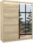 Riidekapp ADRK Caro, sonoma tamm v., 58 cm x 180 cm x 215 cm, peegliga