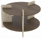 Kohvilaud Kalune Design Oalla, p&auml;hklipuu v./travertine v., 70 cm x 70 cm x 45 cm
