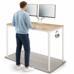 Arvutilaud reguleeritava k&otilde;rgusega Desktronic HomeMax, 160 cm x 80 cm, 74 - 119 cm, valge v./bamboo v.