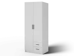 Riidekapp ADRK Novaro 80, valge v./must v., 52.1 cm x 80 cm x 206.6 cm
