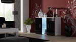 Kapp Cama Meble Soho S7 120, valge v./must v./tumehall v., 120 cm x 41 cm x 80 cm