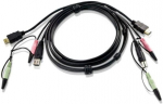 Kaabel Aten HDMI/USB/3.5mm Audio/3.5mm Mic - HDMI/USB/3.5mm Audio/3.5mm Mic 2L-7D02UH HDMI/USB/3.5mm Audio/3.5mm Mic, HDMI/USB/3.5mm Audio/3.5mm Mic, 1.8 m, must v.