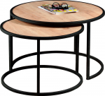 Kohvilaud Kalune Design Tambur, must v./hele pruun v., 66 - 80 cm