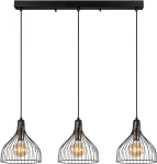 Valgusti rippuv Opviq CAFU-11565-1 942FLG1409, E27, 3 x 40 W, must v. / must v.