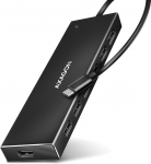 USB jaotur Axagon USB-C - 7 x USB 3.2 Gen 2 USB-C, 7 x USB, 0.3 m, must v.