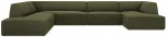 Nurgadiivan Micadoni Home Ruby Panoramic 7 Seats, tumeroheline v./roheline v., vasak, 366 x 273 cm x 69 cm