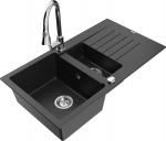 K&ouml;&ouml;givalamu koos kraaniga Mexen Matias Elia, graniit, 90 cm x 50.5 cm x 20 cm, metallic black/silver