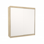 Riidekapp ADRK Terecia 200, valge v./pruunikas v., 58 cm x 200 cm x 215 cm