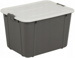 Kaanega hoiukarp, m&auml;nguasjade jaoks Branq Velur 123179, 30 l, tumehall v., 45 x 34 x 29 cm