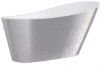 Vann, teisaldatav Besco Melody Glam Silver, 170 cm x 80 cm x 72 cm, ovaalne, h&otilde;be/kroom