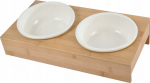 Statiiv koos kaussidega koera jaoks Homea Ceramic, 1 l, 37 cm x 19.6 cm x 9.7 cm, pruun v./valge v.