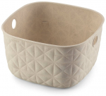 Hoiukorv, esemete hoidmiseks Curver Softex, 3 l, hele pruun - ecru, 19.4 x 19.4 x 11.1 cm