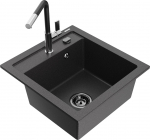 K&ouml;&ouml;givalamu koos kraaniga Mexen Vito, graniit, 49 cm x 52 cm x 21 cm, must/kroom