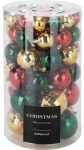J&otilde;ulupuu m&auml;nguasjade komplekt Christmas, kuld v./punane v./roheline v., 4 - 8 cm, plastik, 64 tk