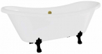 Vann, teisaldatav Besco Amelia, 190 cm x 77 cm x 69 cm, ovaalne, kuldne/valge