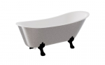 Vann, teisaldatav Besco Olaya Glam, 160 cm x 68 cm x 68 cm, ovaalne, h&otilde;be/must