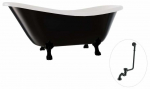 Vann, teisaldatav Besco Otylia B&W, 170 cm x 77 cm x 68.5 cm, ovaalne, valge/must
