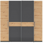 Riidekapp Fabio F71-SZF4D-GF/DASN, tamm v./grafiit v., 215 cm x 60 cm x 210 cm