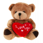 Pehme m&auml;nguasi karu I Love You, pruun/punane, 12 cm