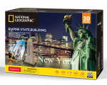 3D-pusle Cubicfun National Geographic Empire State Building, 25 cm x 20 cm, 66 tk, pruun v.