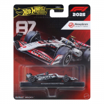 M&auml;nguauto Mattel Hot Wheels Premium F1 Haas Oliver Bearman JKD90, 1:64, valge v./must v./punane v.