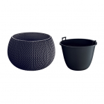 Lillepott Prosperplast Splofy DKSP370, plastik, &Oslash; 37 cm, antratsiit v.