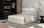 Voodi kahekohaline kontinentaalne Amber Soft 33, 140 x 200 cm, kreemjasvalge, madratsiga, p&otilde;hjalippidega
