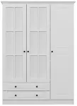 Riidekapp Kalune Design Kale 3 Mebran Kapak, valge v., 135 cm x 52 cm x 210 cm, peegliga