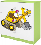 Laste kummut Kocot Kids Babydreams Digger, valge v./roheline v., 80 cm x 41 cm x 80.5 cm