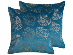 Dekoratiivne padi Beliani Monstera, sinine v., 45 cm x 45 cm, 2 tk