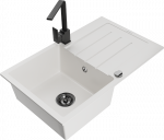 K&ouml;&ouml;givalamu koos kraaniga Mexen Bruno, vaik/graniit, 79.5 cm x 49.5 cm x 20 cm, valge