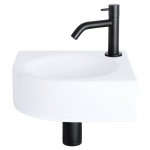 Vannitoa kraanikauss su mai&scaron;ytuvu, keraamiline, 30 cm x 30 cm x 10 cm, valge/must