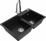 K&ouml;&ouml;givalamu koos kraaniga Mexen Tomas, graniit, 80 cm x 50 cm x 19 cm, must/kroom