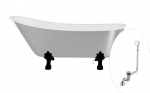 Vann, teisaldatav Besco Olaya Glam, 160 cm x 68 cm x 68 cm, ovaalne, h&otilde;be/must