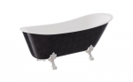 Vann, teisaldatav Besco Olaya Glam, 160 cm x 68 cm x 68 cm, ovaalne, kroom/grafiit