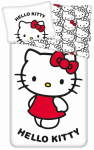 Laste voodipesukomplekt Hello Kitty, valge v./must v./punane v., 140 x 200 cm
