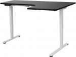 Nurga kirjutuslaud, parempoolne reguleeritava k&otilde;rgusega Beliani Destines, 160 cm x 109 cm, 60 - 125 cm, valge v./must v.