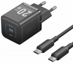 Telefoni laadija Vention TZ-FEPB0-EU-01, USB Type-C, must v., 20 W